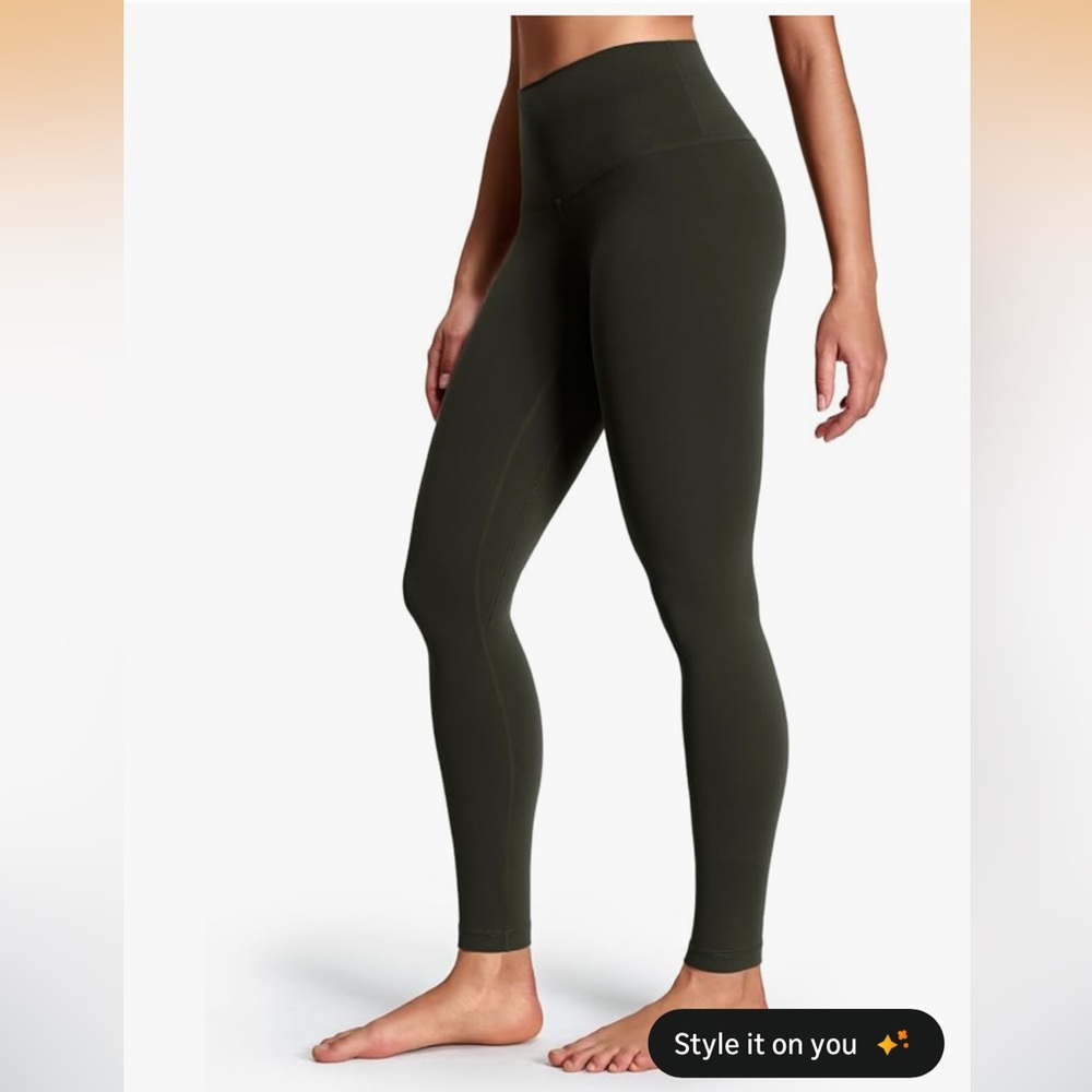 Women’s HeyNuts Dark Olive Leggings Size Small 28” inseam